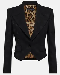 Dolce & Gabbana Blazer cropped in misto lana Nero