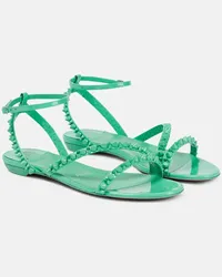 Christian Louboutin Sandali Mafaldina Spikes in vernice Verde