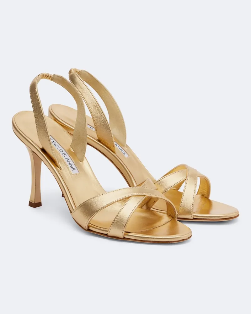 Manolo Blahnik Sandali slingback Callasi in pelle Oro