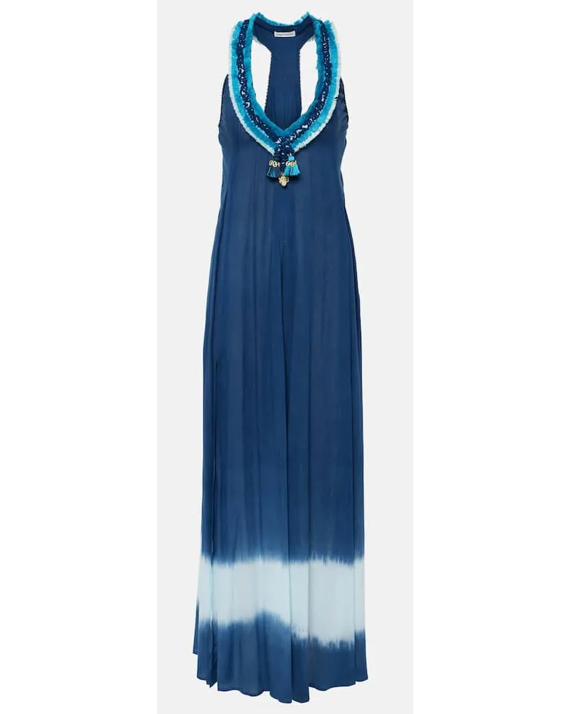 Poupette St Barth Abito lungo Nava con stampa floreale Blu