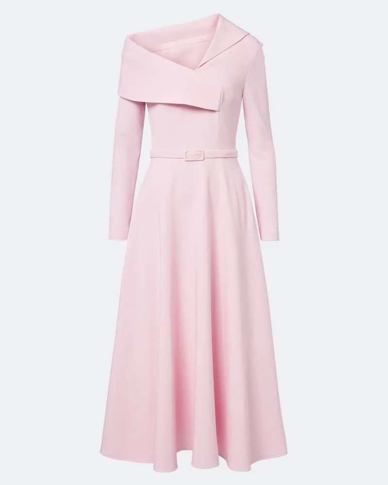 Safiyaa Abito midi asimmetrico Odelle in crêpe Rosa
