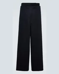 Bottega Veneta Pantaloni a gamba larga in twill Blu