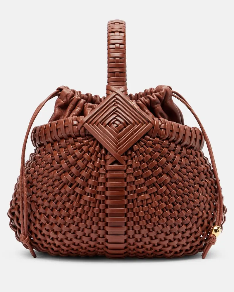 Loewe Borsa Diamond Round Mini in pelle Marrone