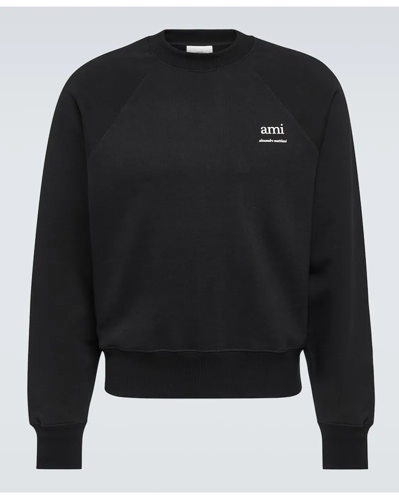 AMI Paris Felpa Ami de CÅur in jersey di cotone Nero