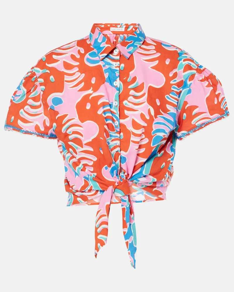 Poupette St Barth Camicia in cotone con stampa Rosso