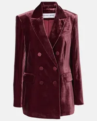 Veronica Beard Blazer doppiopetto Ellette in velluto Borgogna