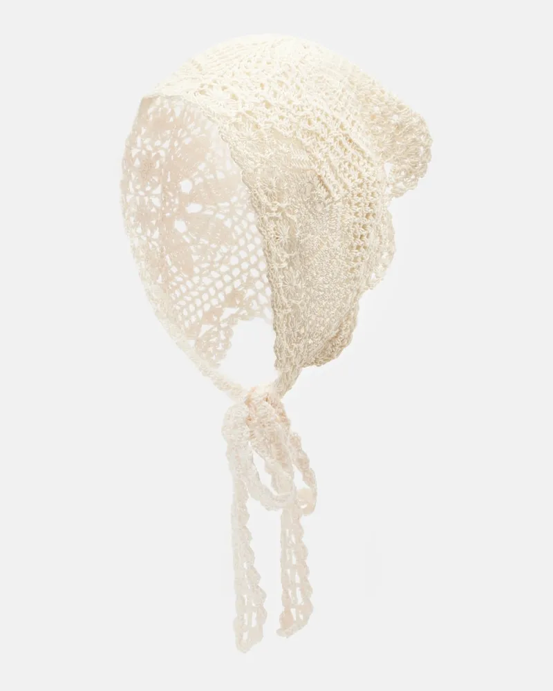 Anna Kosturova Sciarpa in cotone crochet Bianco