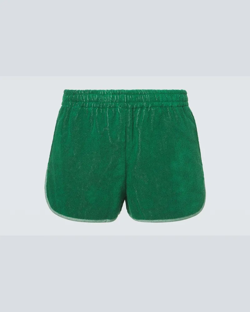 Versace Shorts Medusa in spugna di cotone Verde