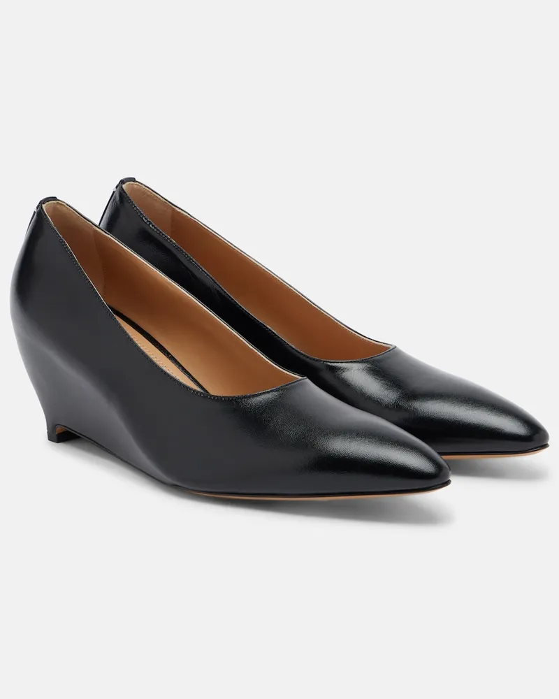 Maison Margiela Pumps in pelle con zeppa Nero