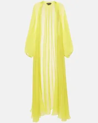 Max Mara Soprabito Medicea in chiffon di seta Giallo