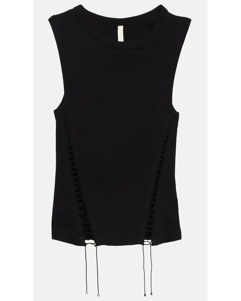 Dion Lee Top in misto cotone con cut-out Nero