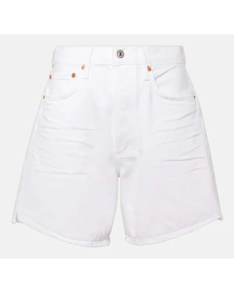 Citizens of humanity Shorts di jeans Marlow a vita alta Bianco