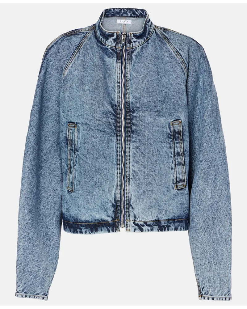Alaïa AlaÃ¯a Giacca di jeans Round Racing Blu