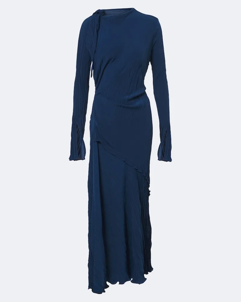 Victoria Beckham Abito midi asimmetrico plissé Blu