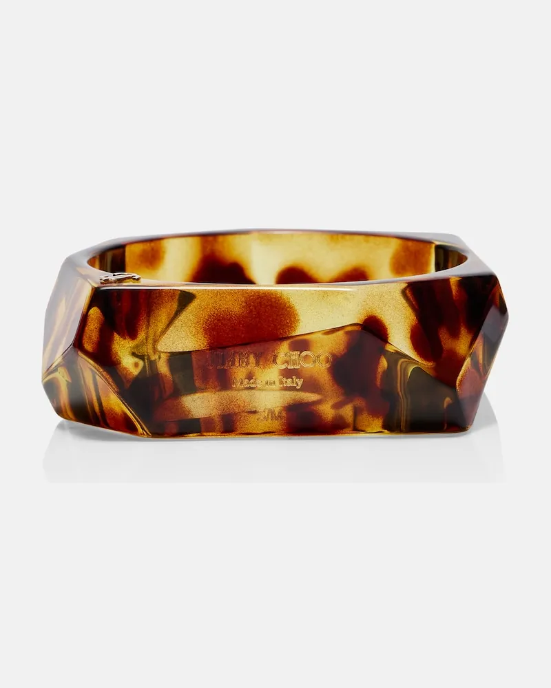 Jimmy Choo Bracciale rigido sfaccettato Marrone