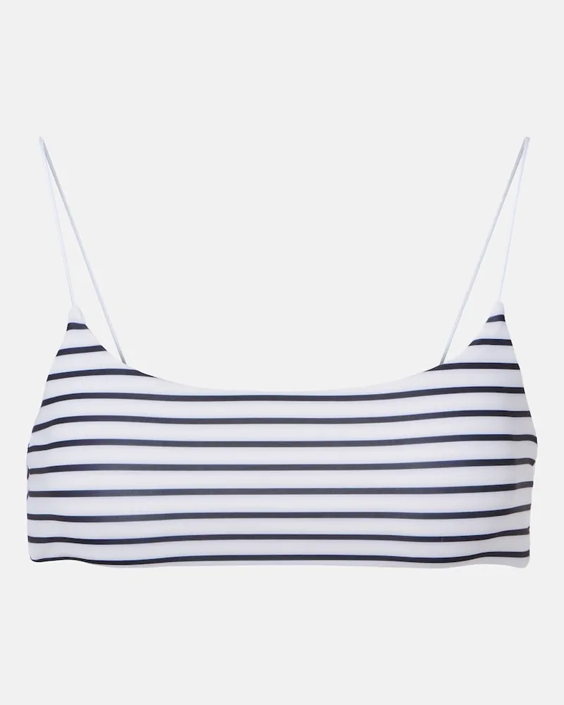 JADE SWIM Top bikini Micro Muse a righe Bianco
