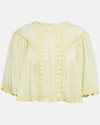 Isabel Marant Camicia cropped Ogalice con occhielli Giallo