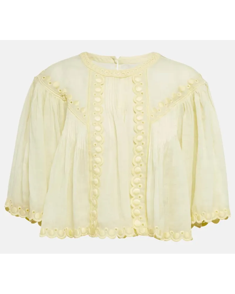 Isabel Marant Camicia cropped Ogalice con occhielli Giallo