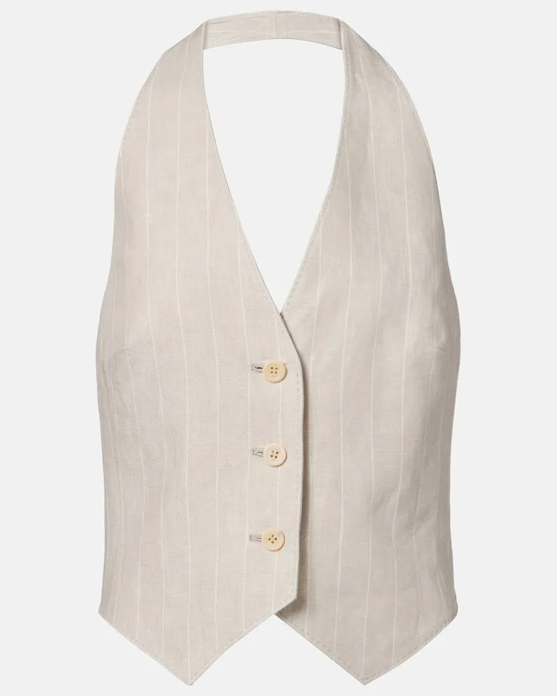 Max Mara Gilet Sauro in lino Bianco
