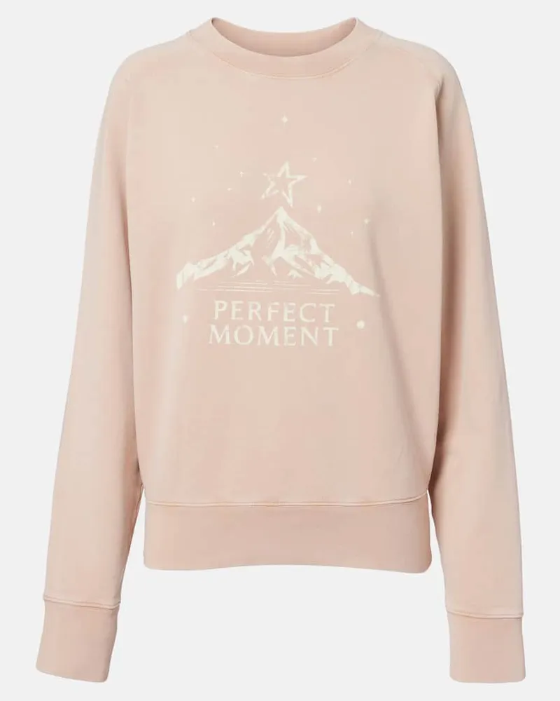 Perfect Moment Felpa in jersey di cotone con logo Rosa