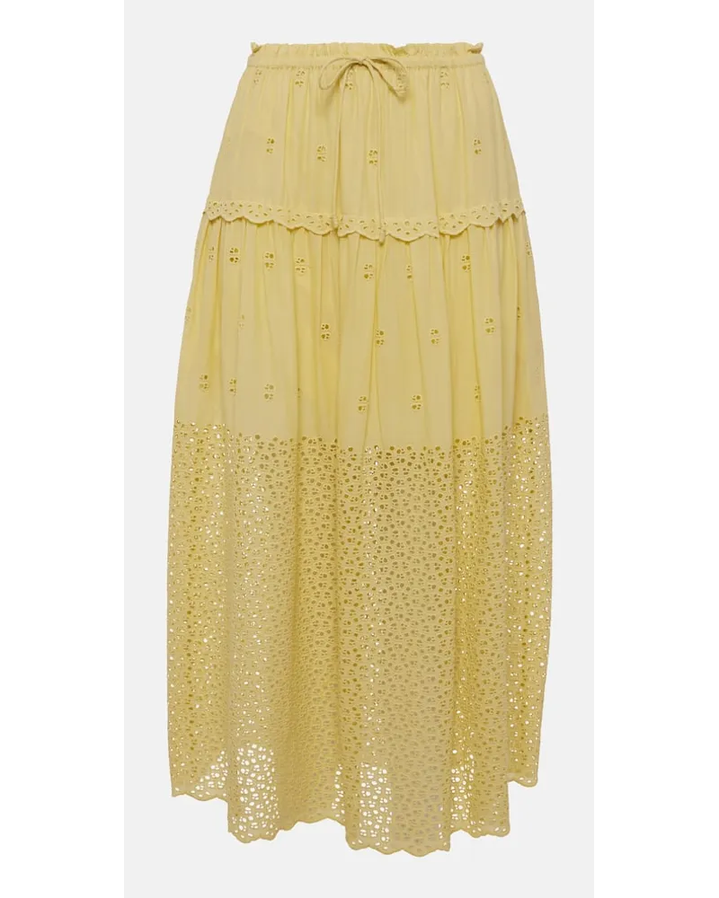 Ulla Johnson Gonna lunga Lucia in voile di cotone Giallo