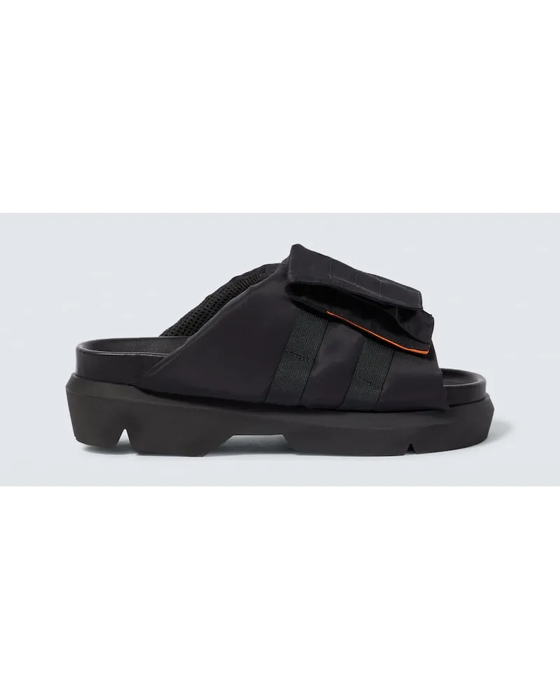 Sacai Slides in nylon Nero