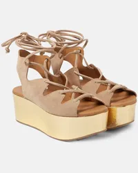 See by Chloé See By Chloé Sandali Liana 70 in suede con zeppa Beige