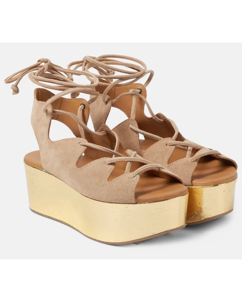 See by Chloé See By Chloé Sandali Liana 70 in suede con zeppa Beige