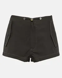 Dion Lee Shorts in misto cotone a vita alta Nero