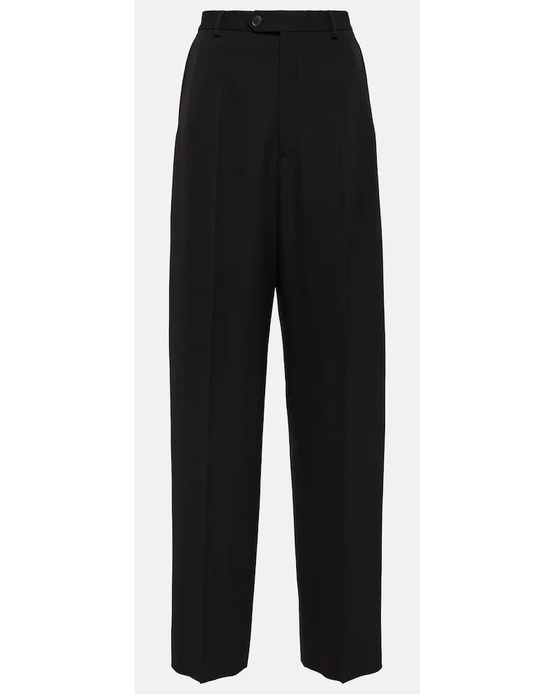 Balenciaga Pantaloni a gamba larga in lana Nero