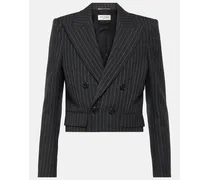 Blazer cropped in lana a righe
