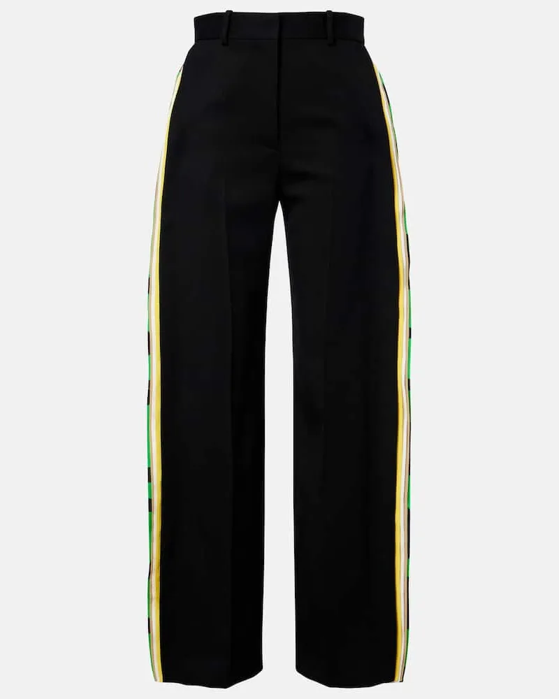 Loewe Pantaloni a gamba larga in lana Nero