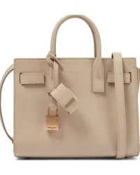 Saint Laurent Borsa Sac De Jour Nano in pelle Beige