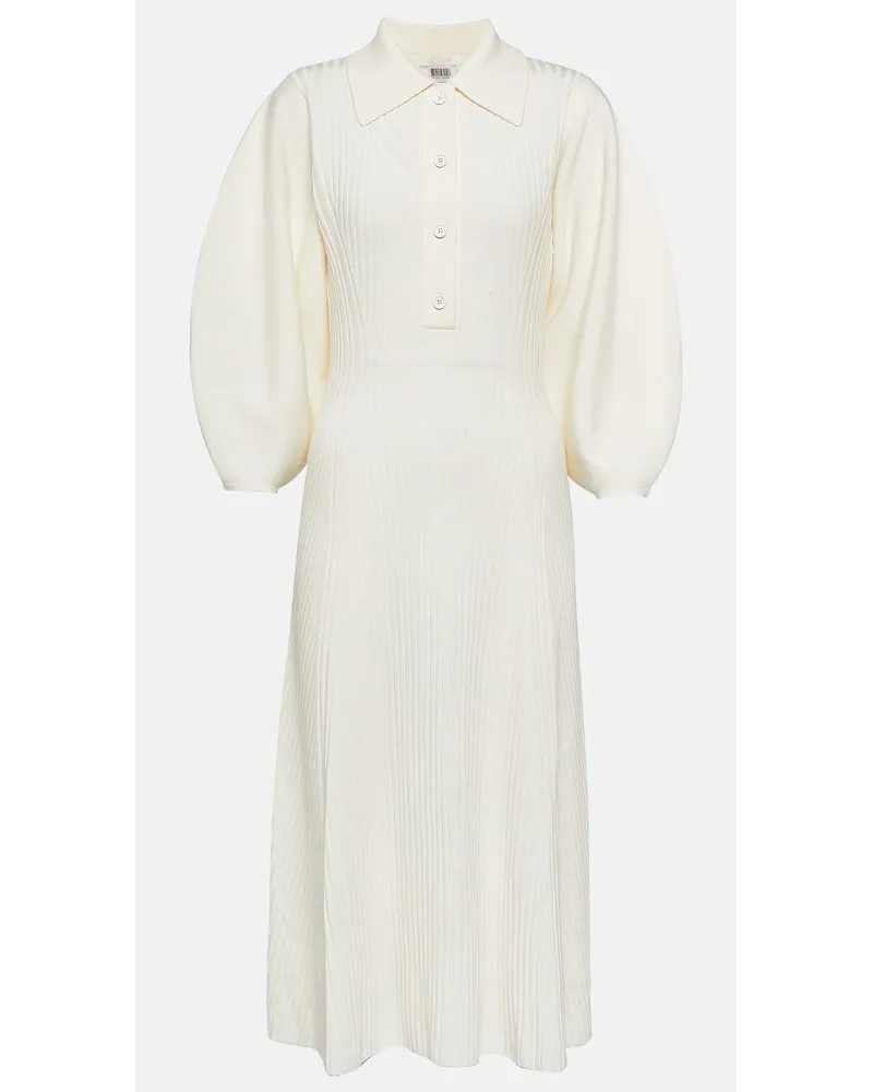 Chloé ChloÃ© Abito midi in maglia di lana a coste Bianco