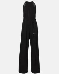 Max Mara Jumpsuit Ubi in jersey di seta con raso Nero