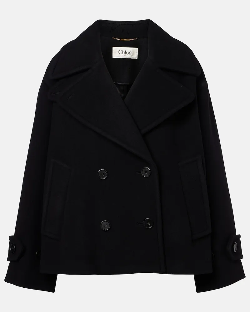 Chloé Chloé Cappotto doppiopetto in misto lana Nero