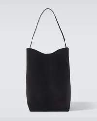 The Row Borsa N/S Park Large in suede Nero