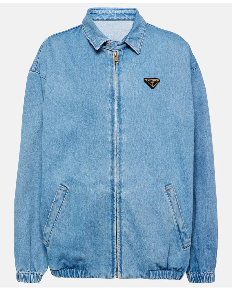 Prada Giacca di jeans con logo Blu