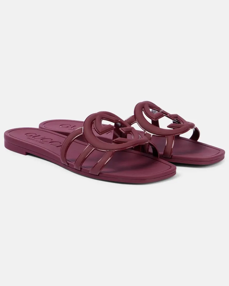 Gucci Mules Interlocking G Borgogna