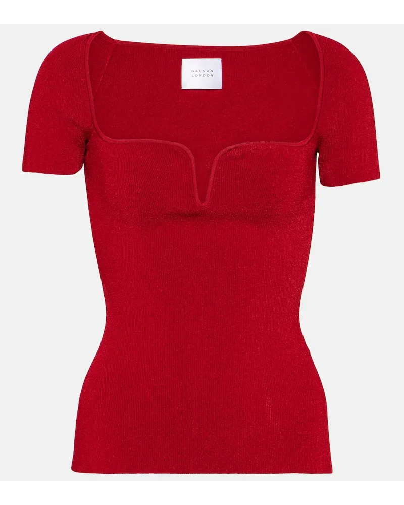 GALVAN Top Gaia in maglia a coste Nero