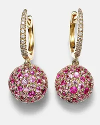 Roxanne First Orecchini Bauble in oro 14kt con diamanti e zaffiri Multicolore