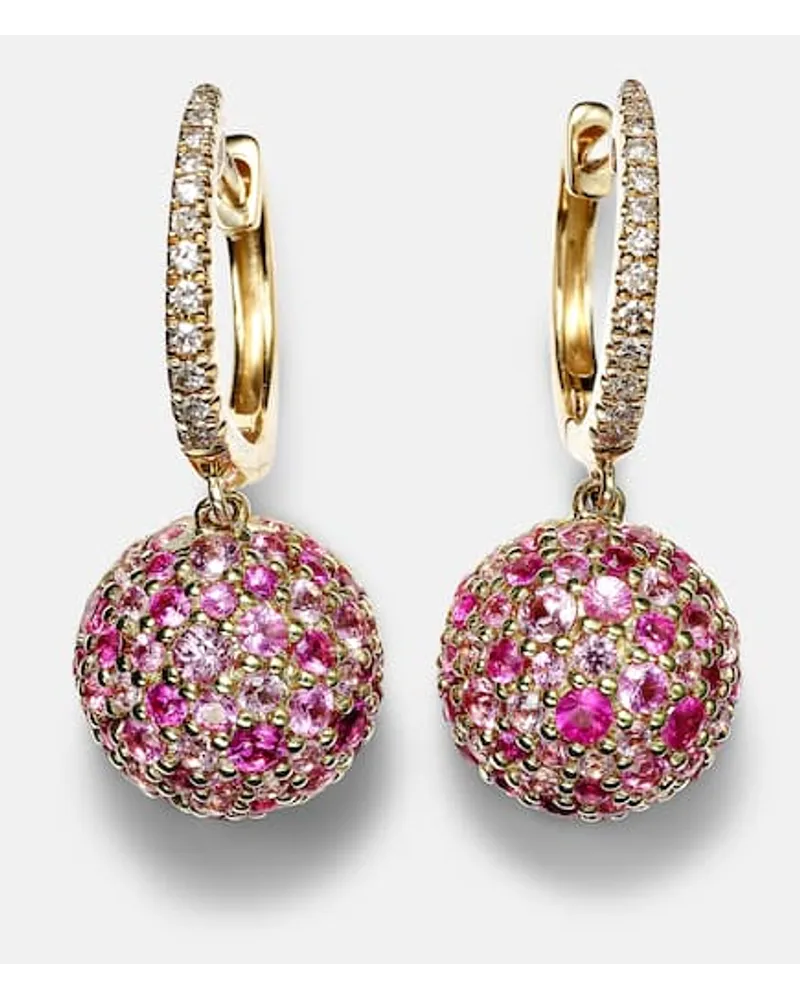 Roxanne First Orecchini Bauble in oro 14kt con diamanti e zaffiri Multicolore