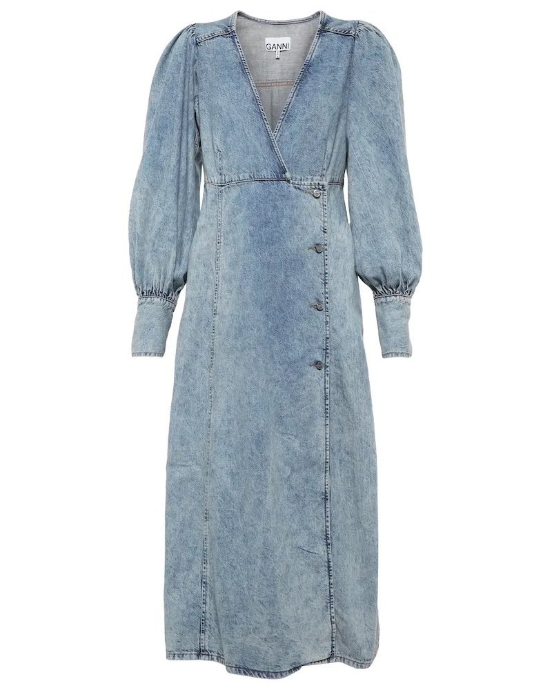 Ganni Abito midi di jeans Blu