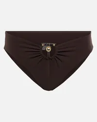 Christopher Esber Slip bikini con ruches Marrone