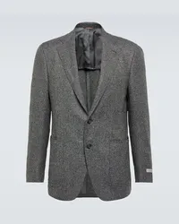 Canali Blazer Kei in misto lana Grigio