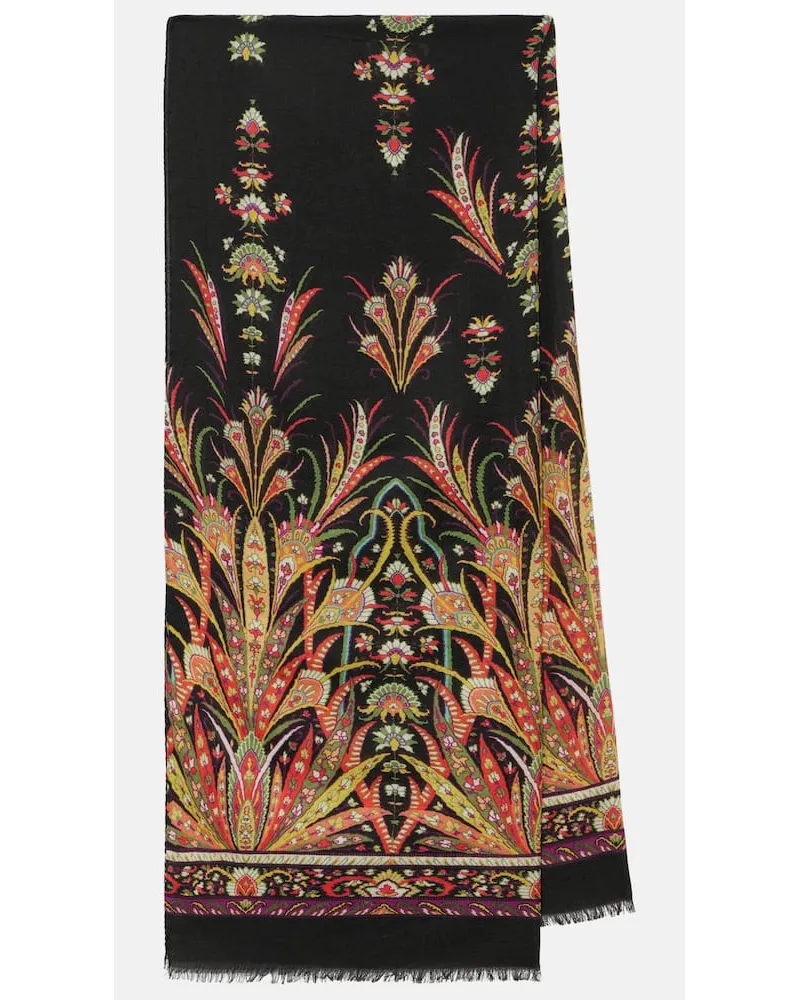 Etro Sciarpa in cashmere, lana e seta Multicolore