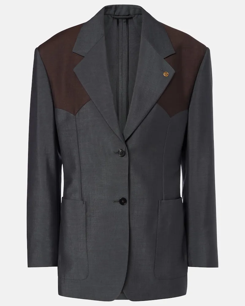 Versace Blazer Medusa in lana e mohair Grigio