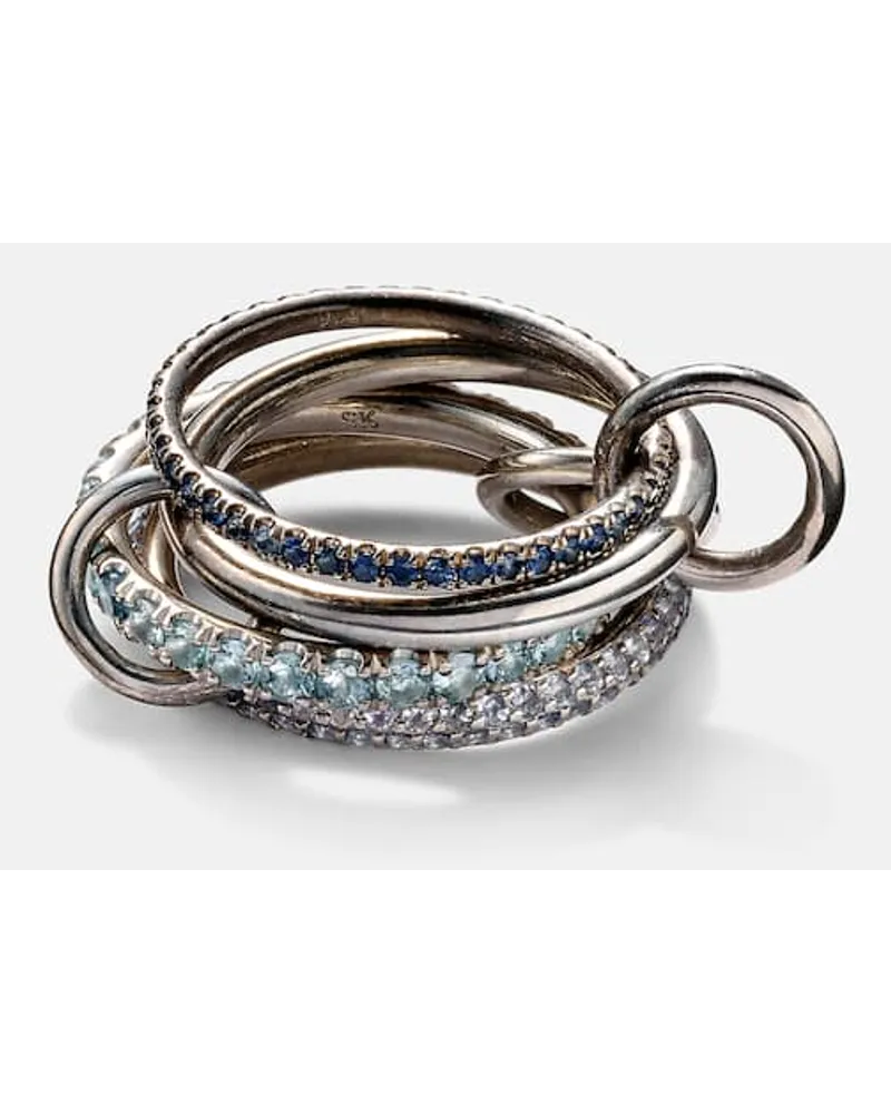 Spinelli Kilcollin Anello Iris in argento sterling con zaffiri, acquamarina e tanzanite Argento