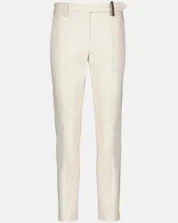 Brunello Cucinelli Pantaloni in misto cotone Bianco