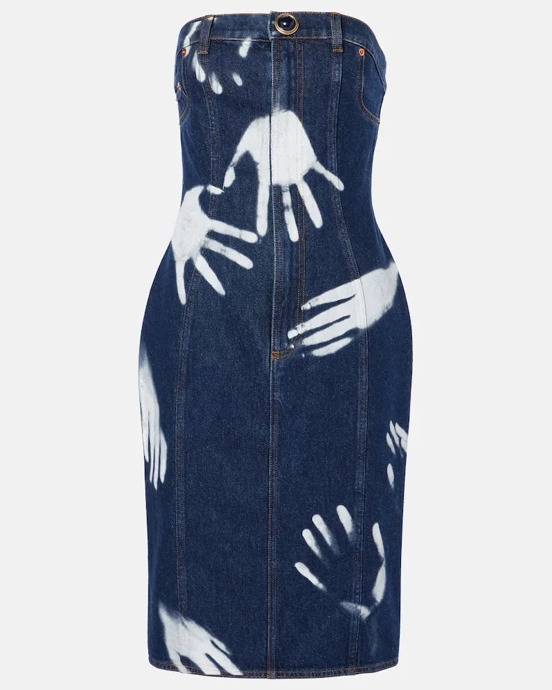 Area Abito midi di jeans con stampa Blu